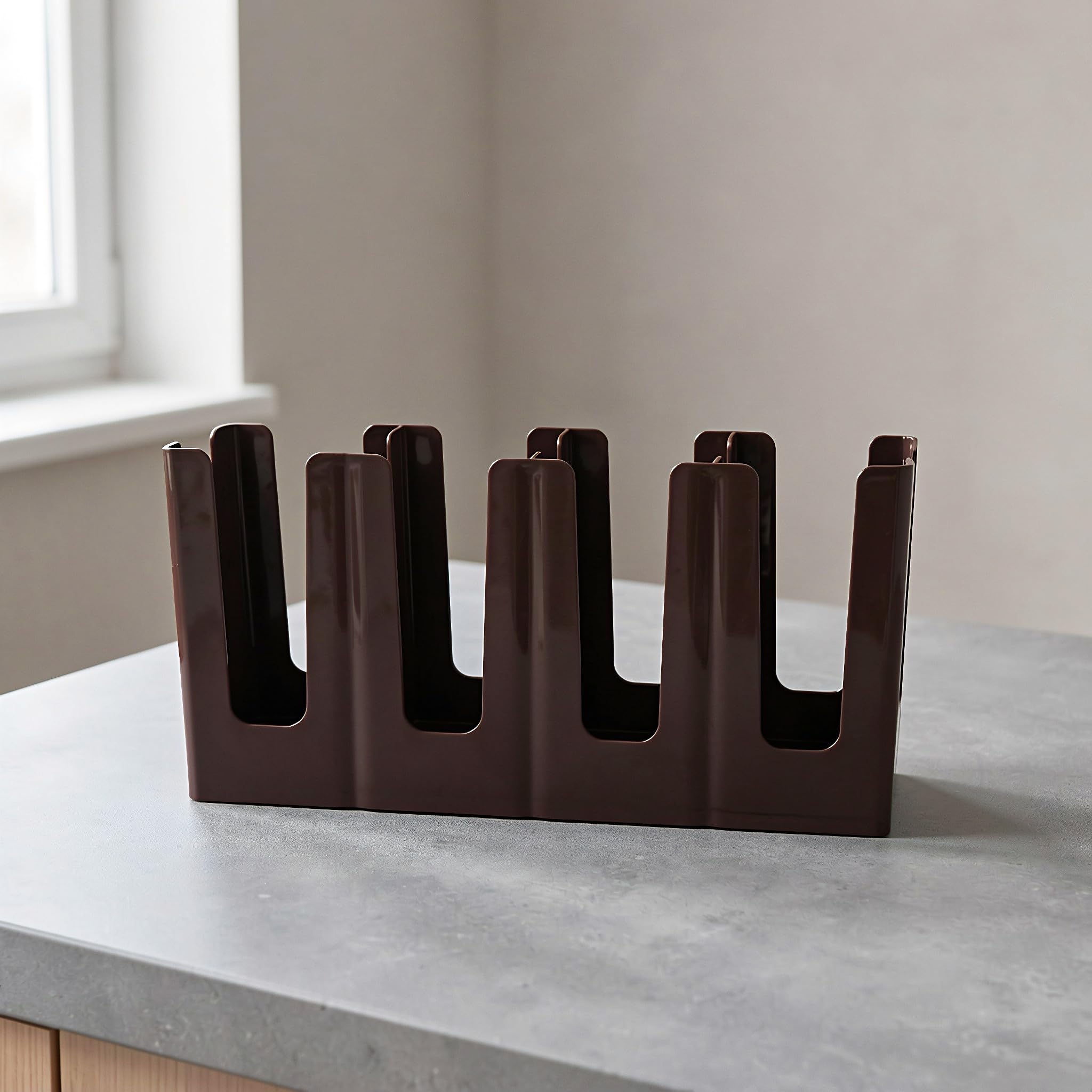 INOOMP Organizzatore di tazze da caffè, supporto da banco per tazze | Portabicchieri in carta/plastica, accessori per bevande, forniture per bar, 4 scomparti, organizer per bar