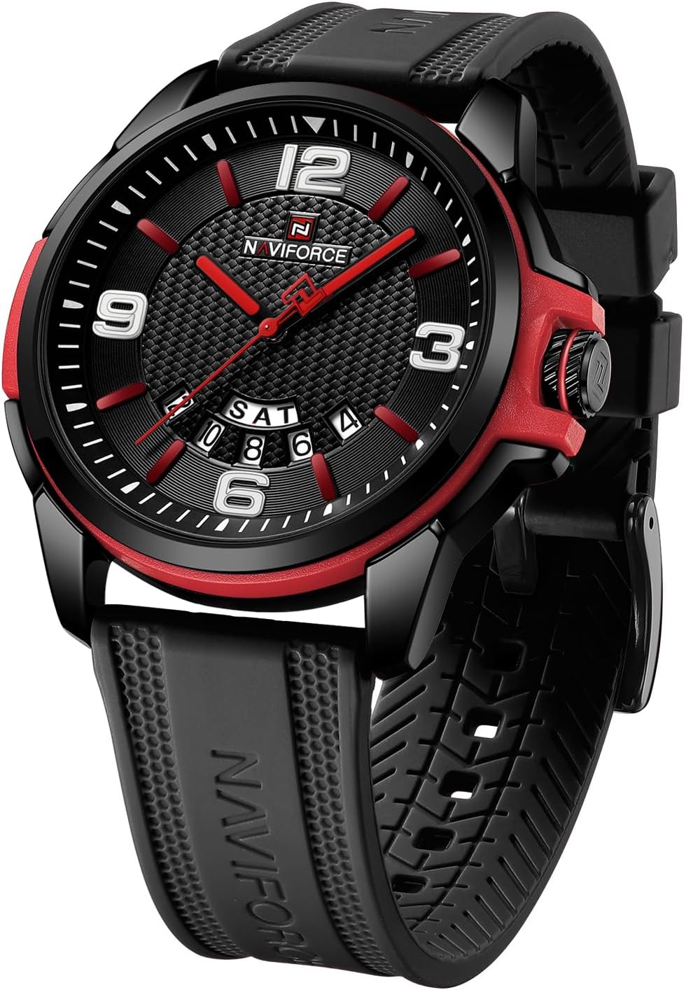 NAVIFORCE Waterproof Watch for Men Women, Analog Auto Date Military Sports Unisex Wristwatch,Silicone Strap