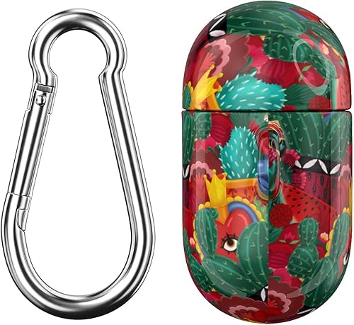 Miniatura 5 de Funda compatible con Airpods Pro y Pro 2 Airpods 3-2-1 Gen con estampado de calavera con clip de bloqueo de Día de los Muertos, cubierta mexicana