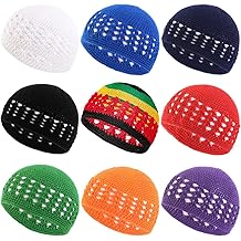 9 Pieces Knit Kufi Hats Crochet Beanie Skull Caps Stretchy Knitted Crochet Hat Cap for Muslim Women Men