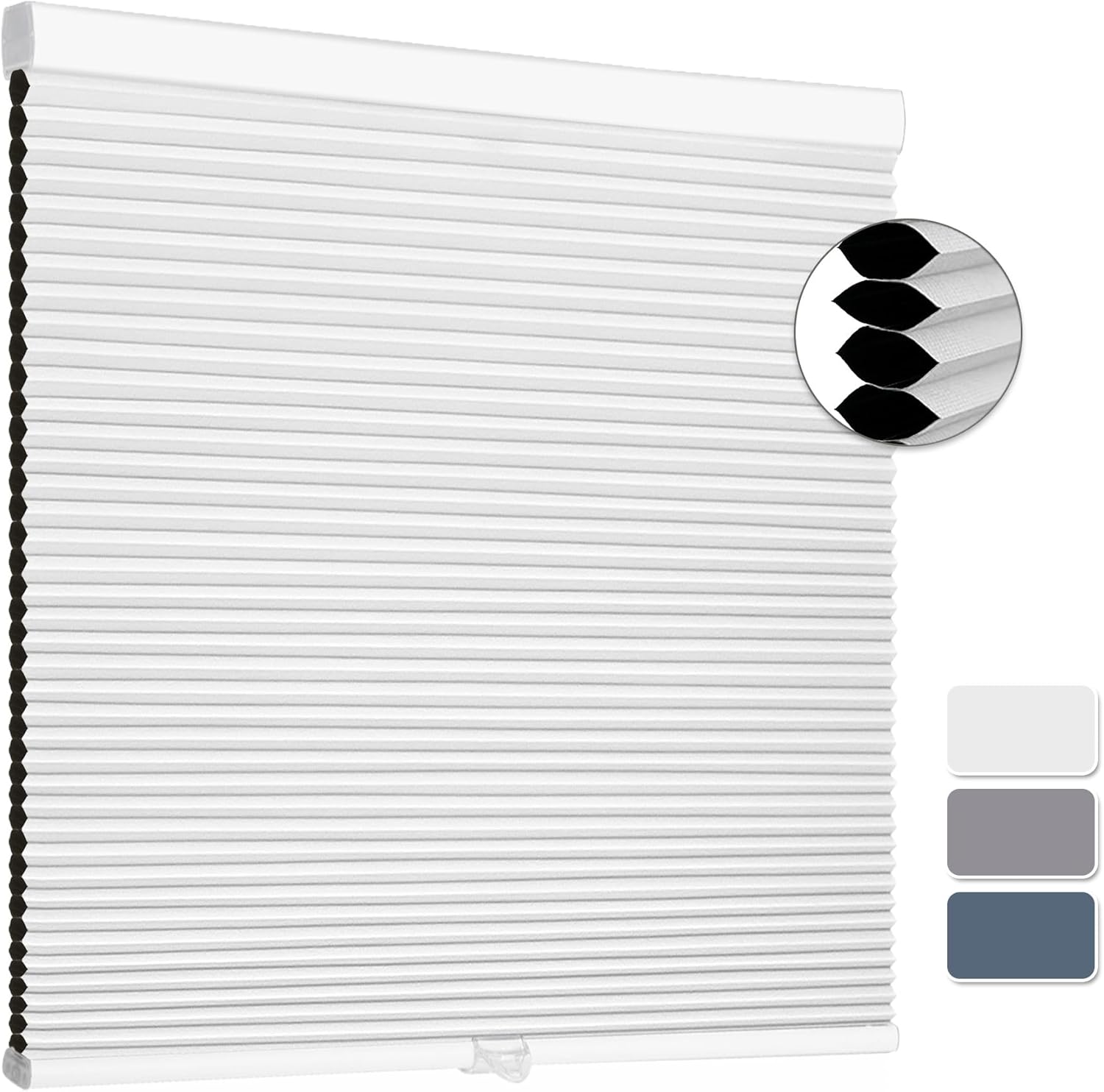 SUNFREE Cellular Shades Blackout Blinds Cordless Honeycomb Window Shades for Bedroom, Blinds for Window and Door, Home and Office, White, 36" W x 72" H White(blackout) 36"W x 72"H