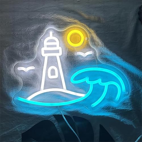 Miniatura 3 de SIGNVIA Letrero de neón para decoración de pared, letreros LED de sol ondulado, letreros de neón para pared de dormitorio con interruptor regulable