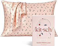 Vista 10 de Kitsch - Juego de 2 fundas de almohada de satén suave y refrescante, con cremallera, para cabello, piel y sueño de calidad, tamaño king de 19 x 36