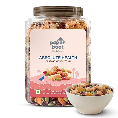 Paper Boat Absolute Health Dry Fruits Mix, Premium Trail Mix | Healthy Mixed Nuts with Dry Fruits | Almonds | Cashews | 