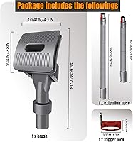 Vista 2 de JJXNDO Herramienta de aseo para Dyson V15 V12 V11 V10 V7 V8 Absolute Animal Motorhead Cyclone Fluffy Colchón Aspirador de gran tamaño con manguera