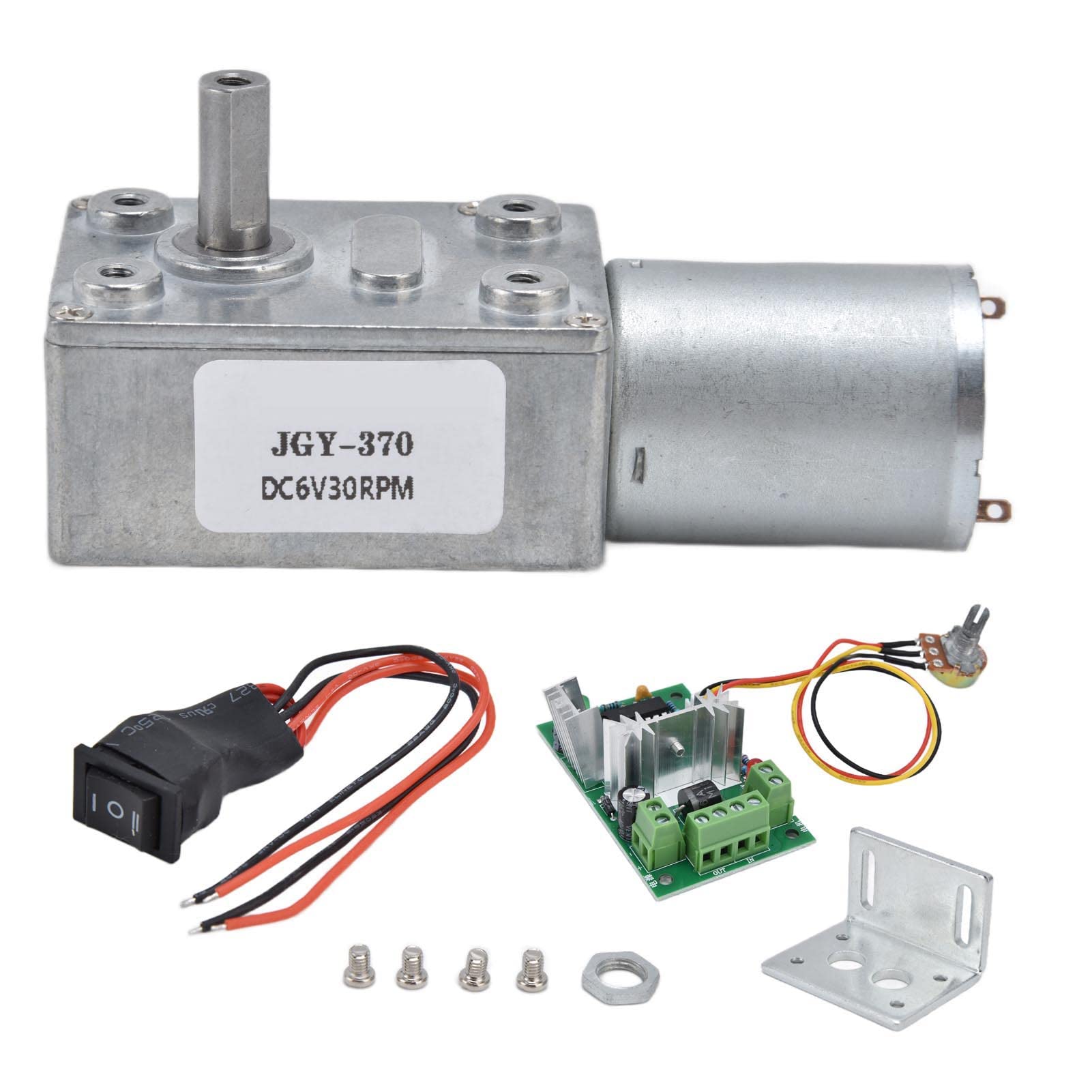 6V DC Schneckengetriebemotor Hoch Drehmoment Mini Getriebe Motor mit Drehzahlregler 30RPM für Automatisierung Modellbau und Elektroantrieb