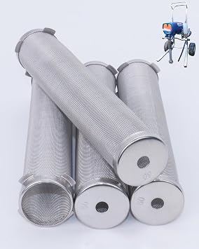LUCKXUANYUAN167025 60 Mesh Manifold Filter Airless Paint Sprayer Filter 4-Pack, Compatible with Graco Parts Number 214570, 236789, 218029, Ultra 500/1000, Durable High-Pressure Filter Replacement