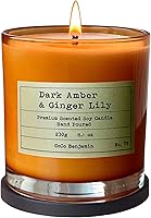 Vista 3 de Mecha de madera, 100% soja, altamente perfumada, vertida a mano, 8 onzas (lavanda ámbar)