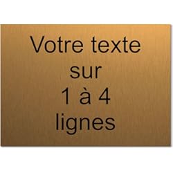 Chapa Con Huella Dactilar Mygoodprice - Placa grabada personalizada (1 a 4 líneas, 19.5 x 14 cm, autoadhesiva, dorado cepillado)