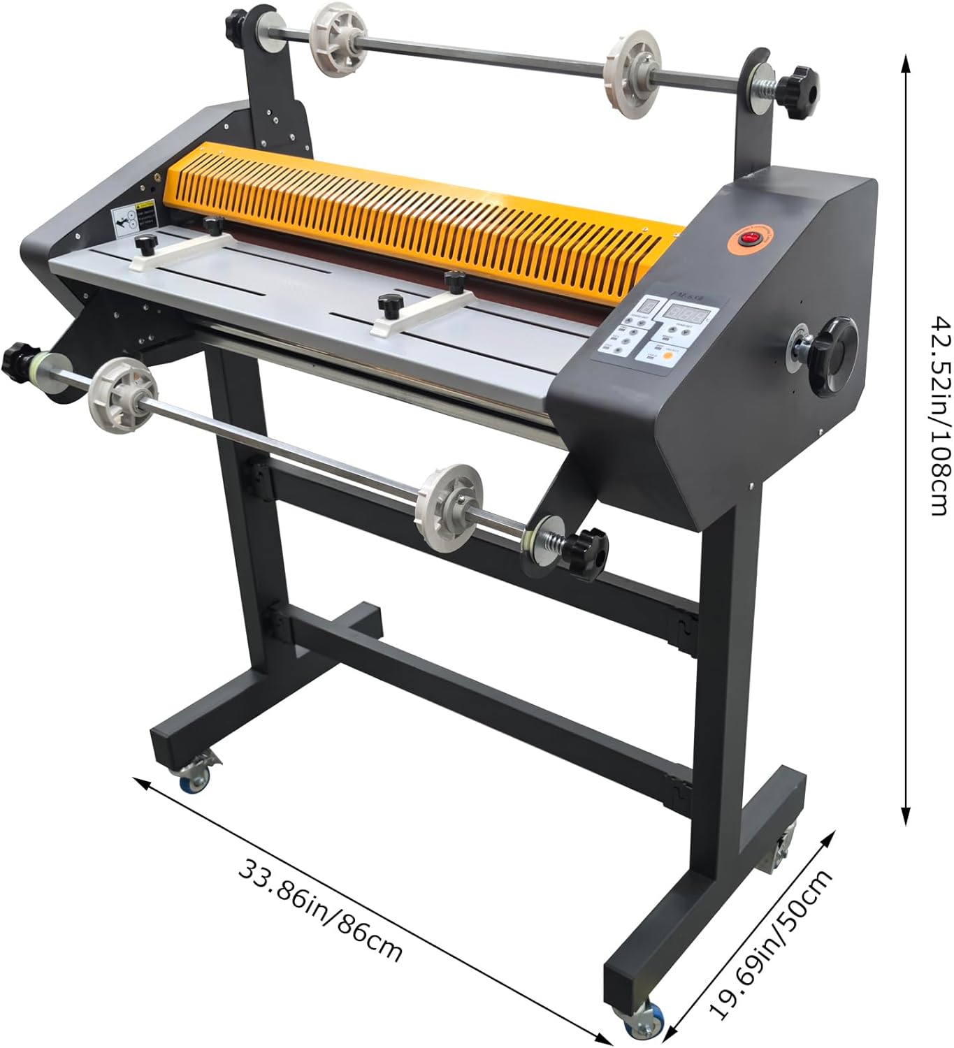 TECHTONGDA Electric Double-Sided Laminating Machine 25'' Laminating Width Hot Cold Roll Laminating Machine, 3m/min Speed Thermal Roll Laminator for 1'' and 3'' Film Core