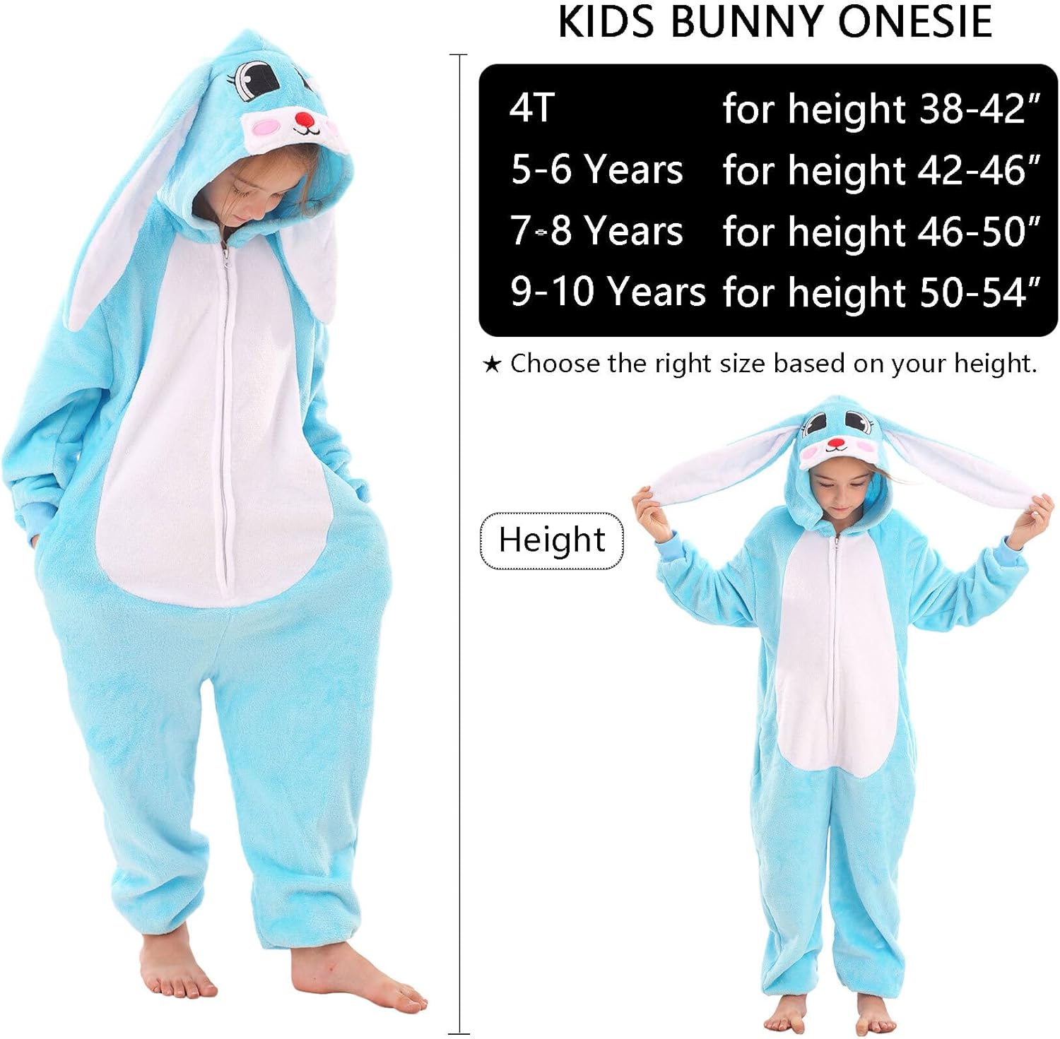 Animal Onesie Costume for Kids Halloween Costumes for Girls Boys Cosplay Outfit Rabbit Bunny - Image 2