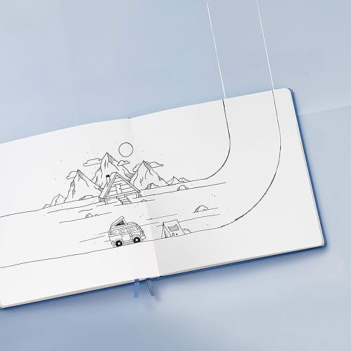 Miniatura 3 de Leuchtturm1917 - Cuaderno de bocetos cuadrado de tapa dura (rojo puerto) - 112 páginas de papel de 5.29ozm