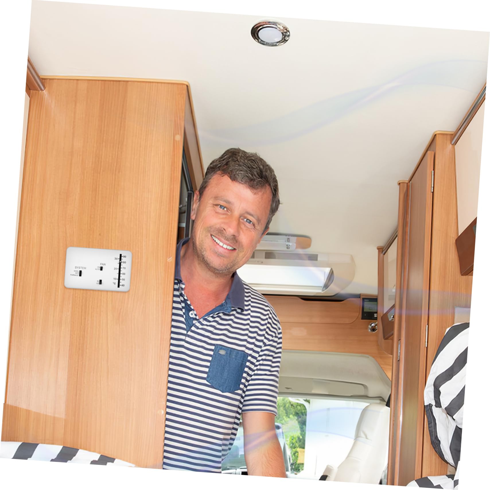 Alipis 2 Sätze Rv Thermostat Analog Regelbarer Wandthermostat für Heizung Kühlung Direkter Ersatz für Wohnmobile und Camper Einfache Installation und Bedienung Robustes Design für