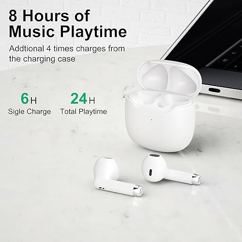 Miniatura 4 de Auriculares inalámbricos de entrenamiento para gimnasio y correr Bluetooth 5.3, a prueba de sudor, 8 horas de reproducción, graves mejorados,