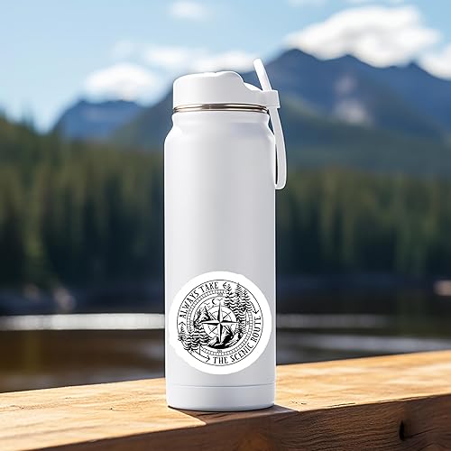 Miniatura 5 de Always Take The Scenic Route - Calcomanía de vinilo de 5 pulgadas para portátiles, botellas de agua, automóviles, cuadernos y más, duradero,