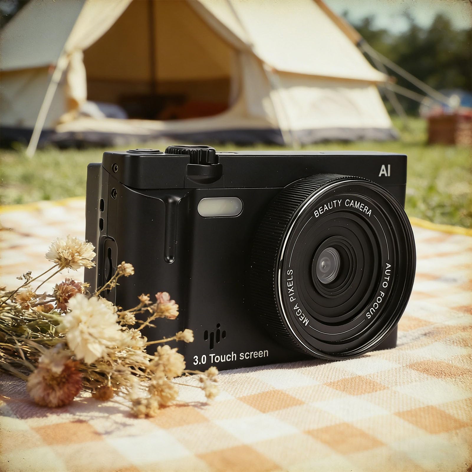 64-megapikselowy Aparat Cyfrowy 4K do Fotografii, Aparat z Ekranem Dotykowym i funkcją Wi-Fi, Autofokusem i 18-krotnym Zoomem Optycznym, Filtrami Upiększającymi AI, do