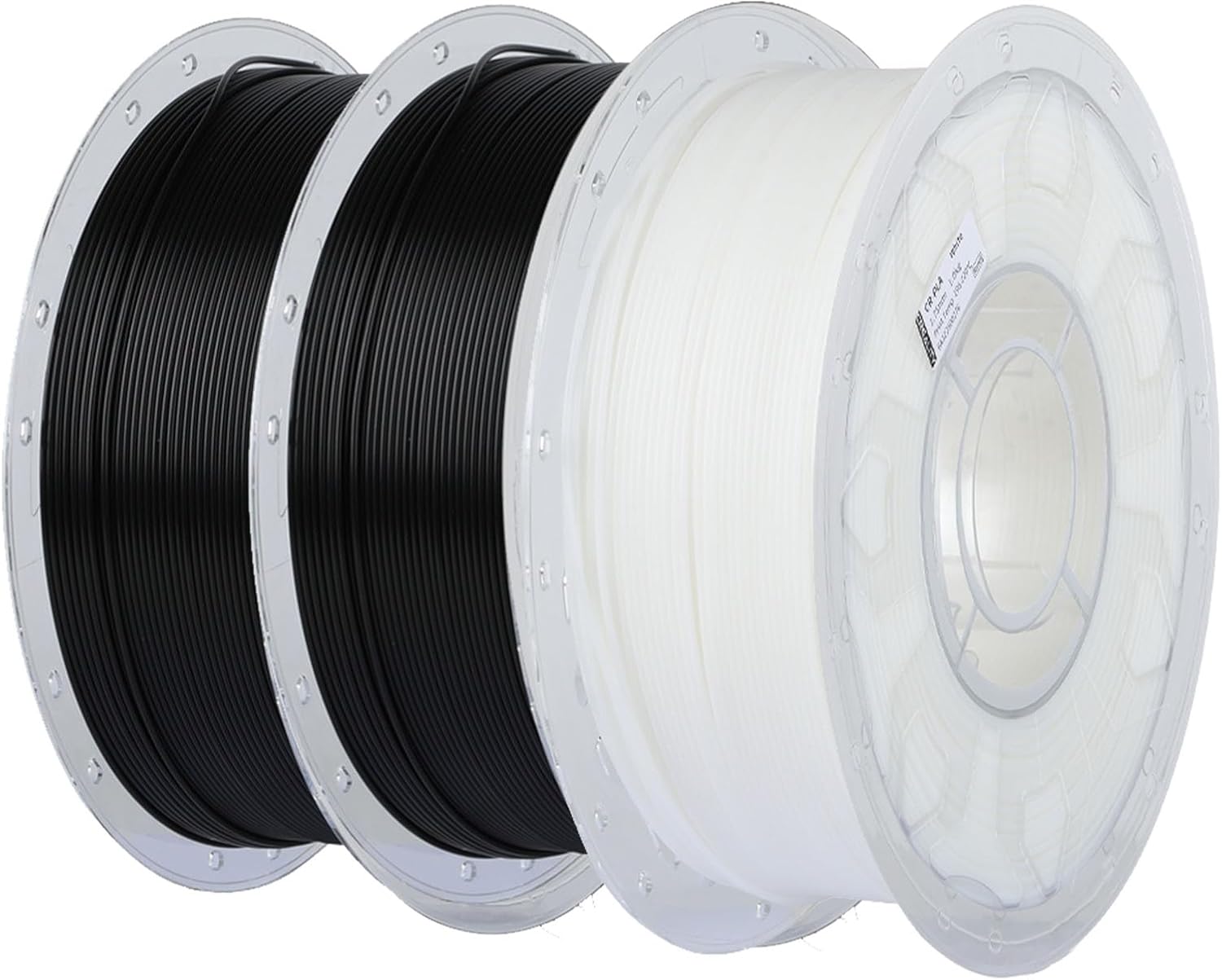 Creality 3D Printer Filament Bundle, PLA Filament 1.75mm, 3-Pack PLA Black, Black, White 1kg X 3 Spools