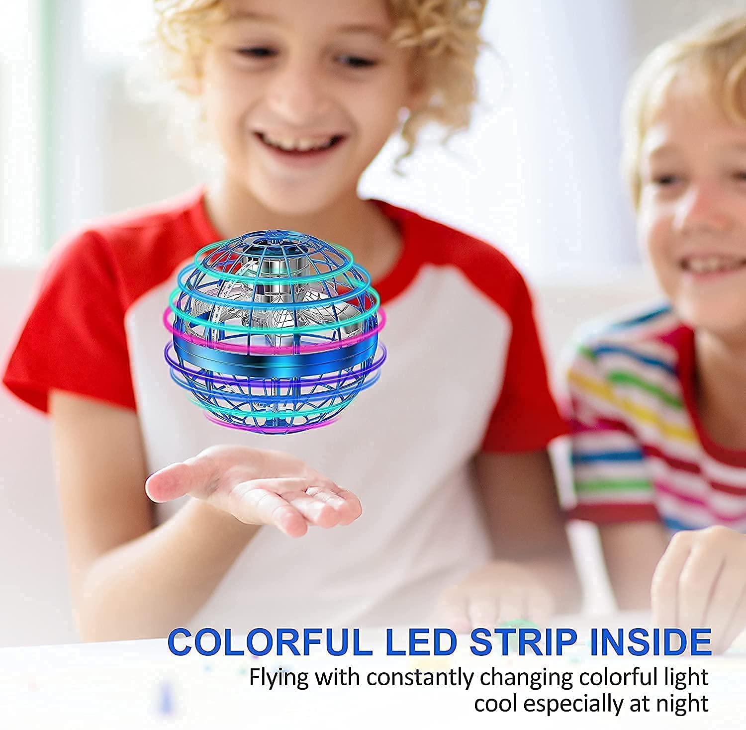 NestPlay Flying Ball Toy, Flying Orb Ball Boomerang Mini Pro Spinner Toys for Boys Girls Kids Adult Indoor Outdoor, USB Rechargeable Built-in RGB Lights 360°Rotating(Multi-Color, Pack of 1) - Image 3 thumbnail