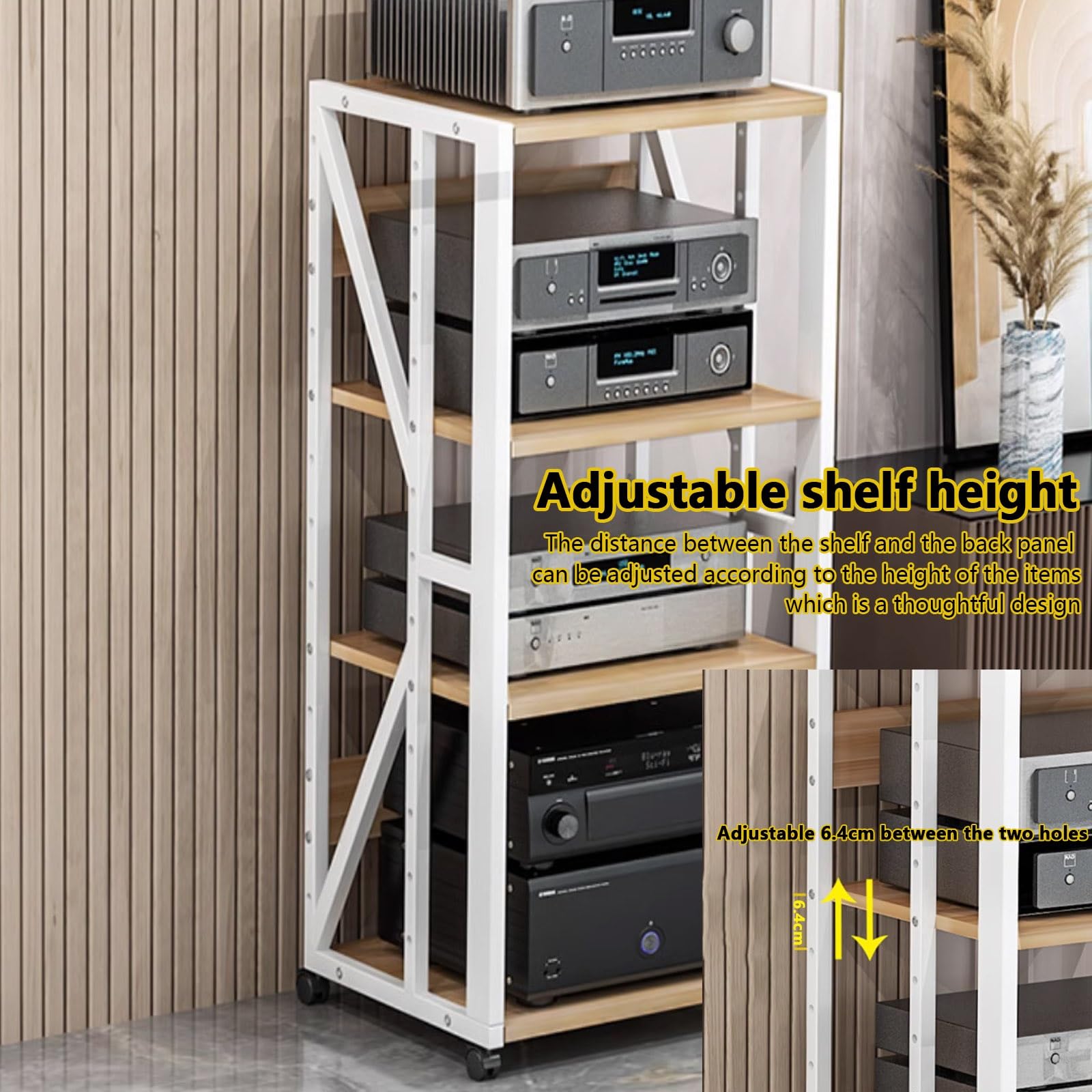 Moderno supporto per proiettore per camera da letto multistrato per soggiorno mensola girevole con supporto per amplificatore di archiviazione multimediale audio-video home theater