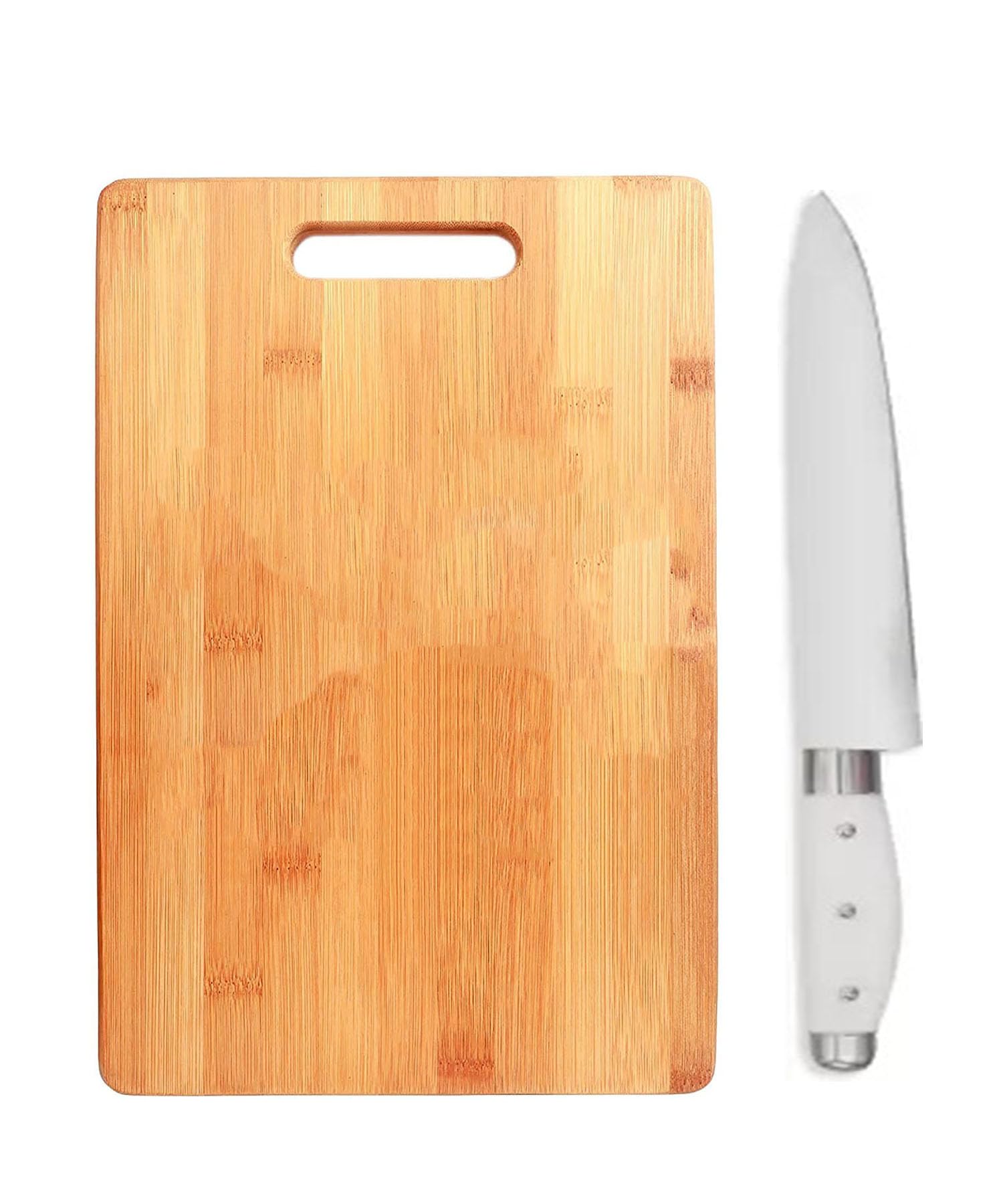 VIRTUAL WORLD Wooden Chopping Board for Kitchen with Chef Sharp Knife, Set of 1