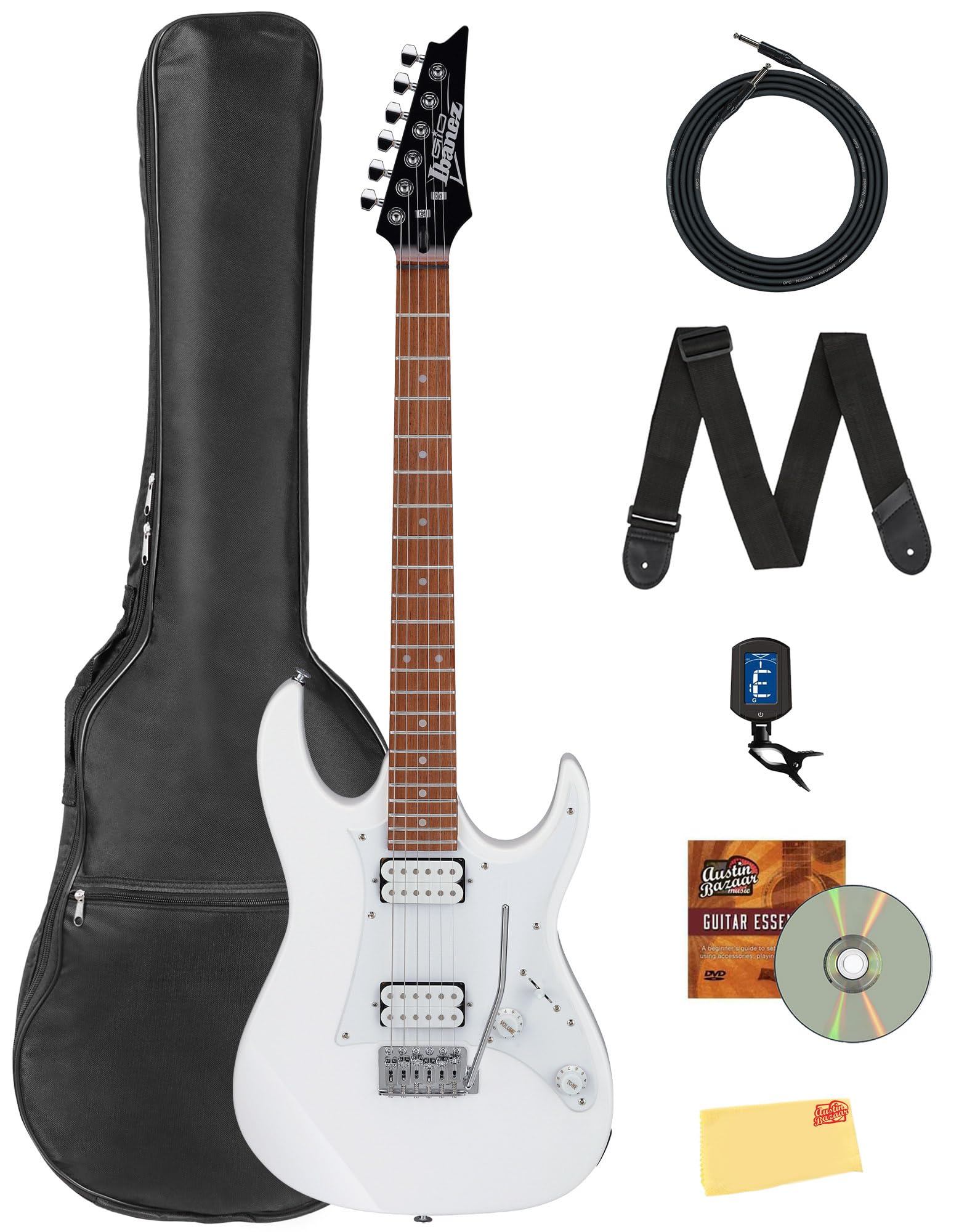 Amazon.com: Ibanez GRX20W RG Gio Electric Guitar - White Bundle