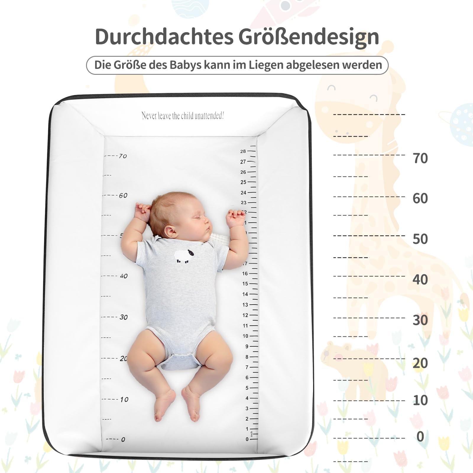 OHMG - Mesa cambiador plegable y portátil, mesa cambiador plegable y portátil, mesa de pañales plegable para dormitorio, estructura estable cuadrilatera