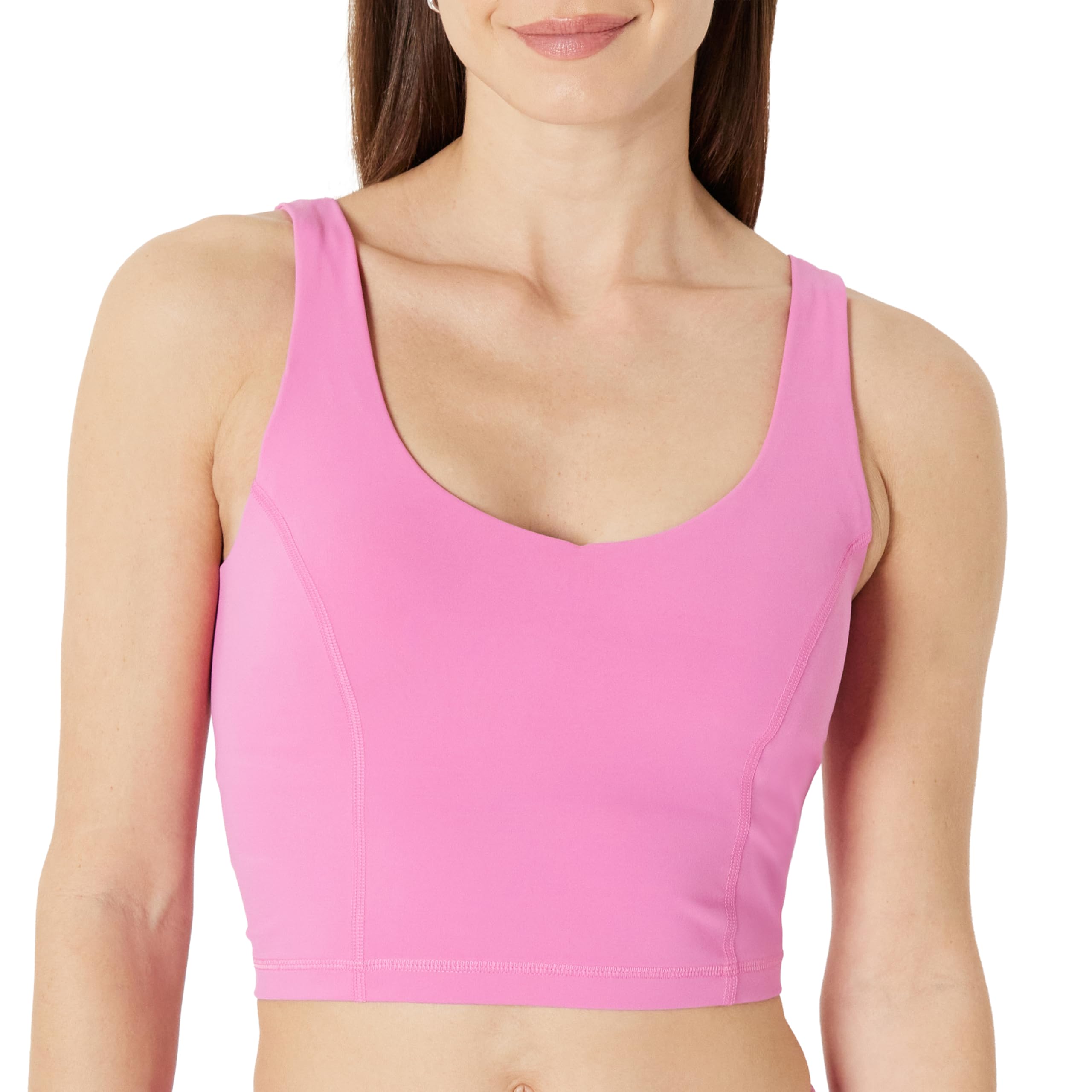 Amazon Essentials Women's Women's FormFlex Training 2 in 1 Cami Tank Top, Flamingo Pink, Large
