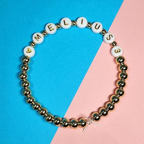 Miniatura 9 de Melius Kit de 1950 cuentas acrílicas doradas (1450 cuentas de letras doradas y 500 cuentas de números dorados)