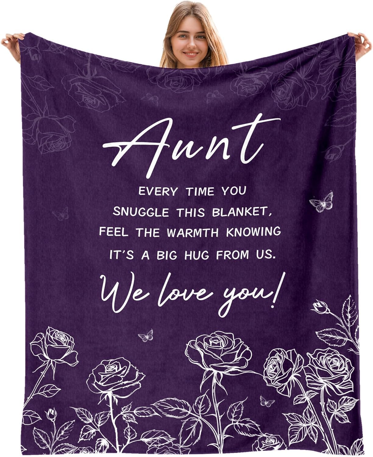 AJIIUSV Aunt Gifts: Best Ever Blanket for Aunties - Mothers Day & Christmas Throw - 50"x60"