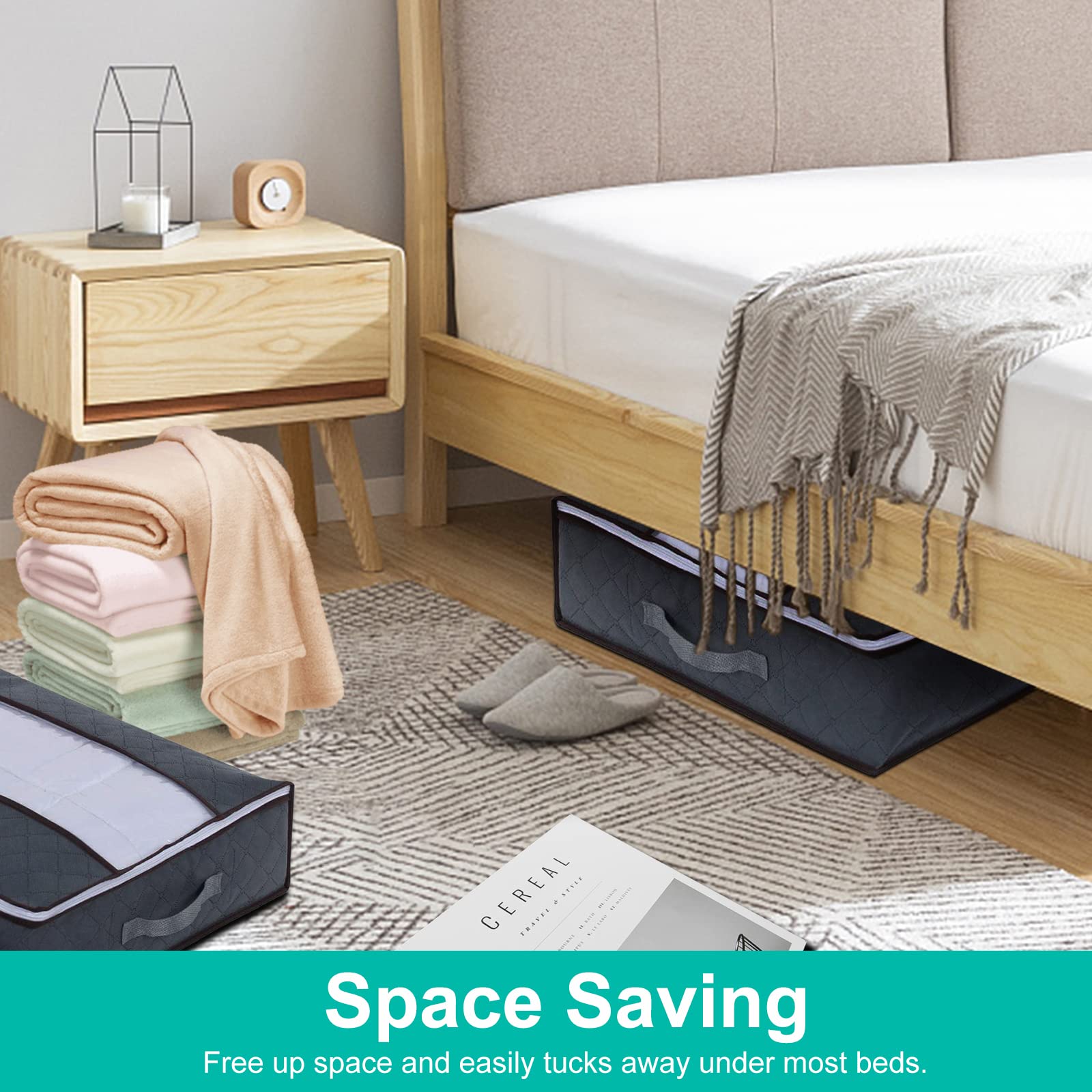 6 Contenitori Pieghevoli Sotto Letto - Salvaspazio Per Vestiti E Biancheria - Foto 8