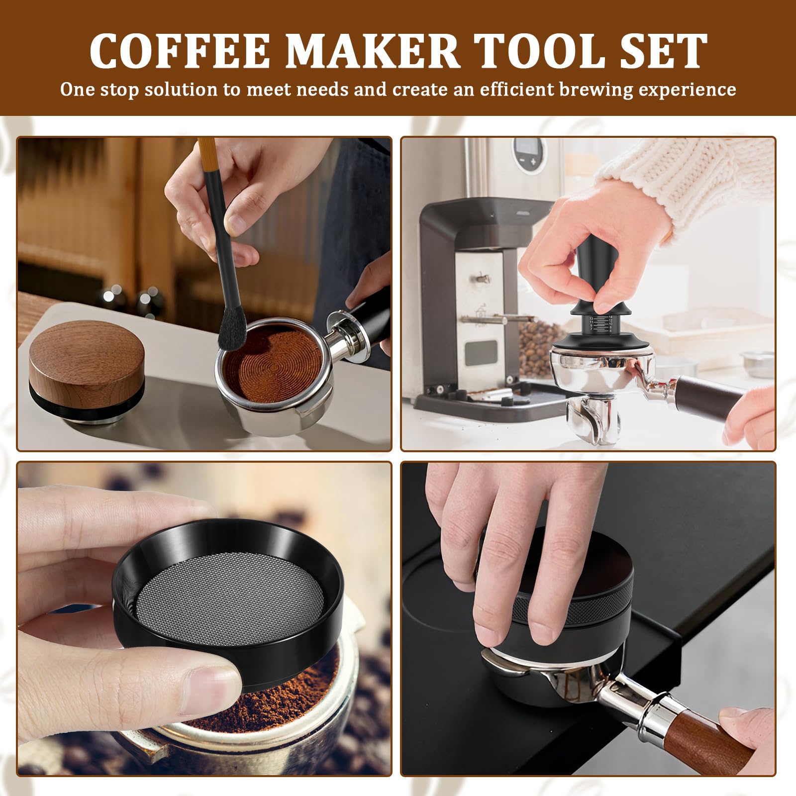 7 Stück Espresso Zubehör 51mm für Espressomaschine