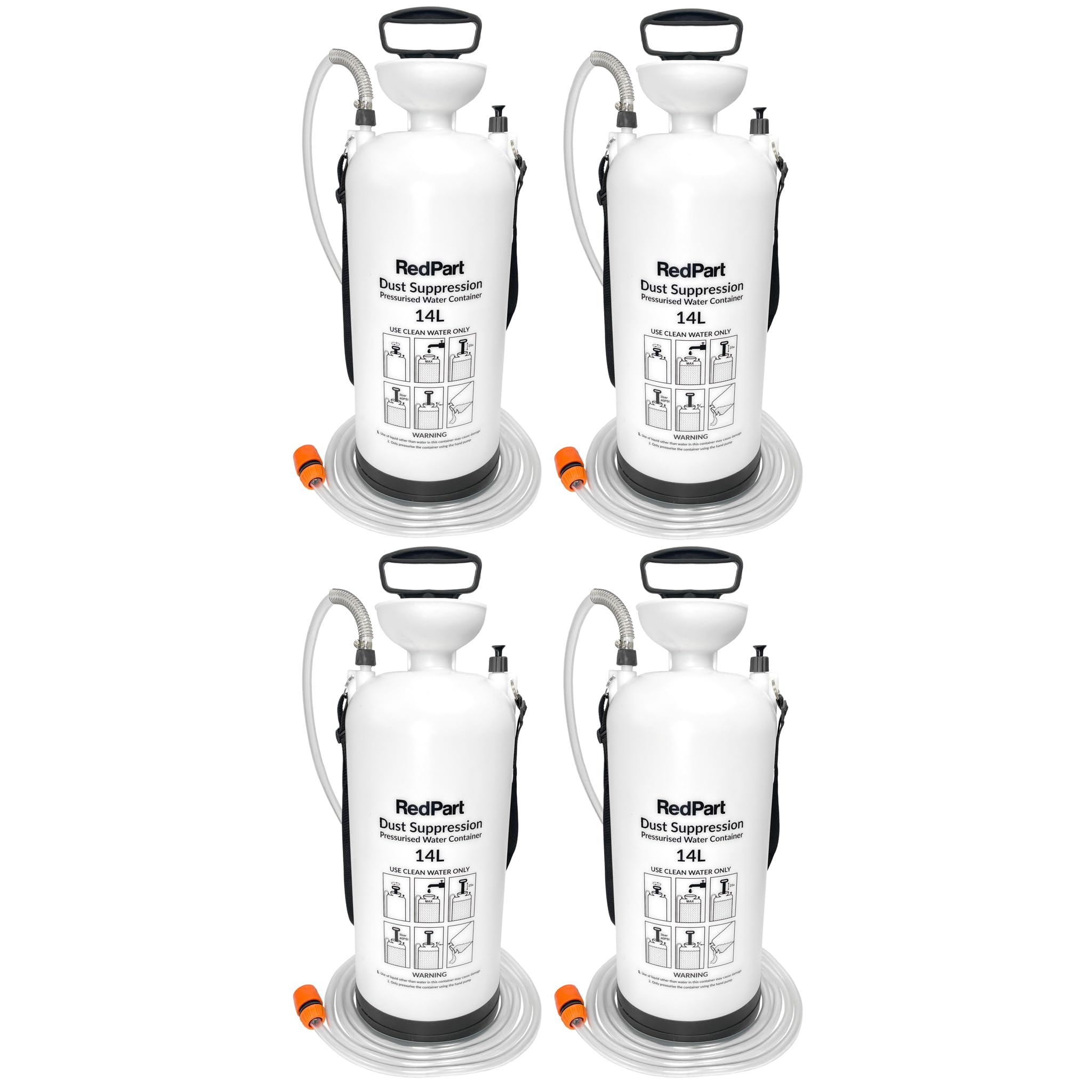 Redpart Dust Suppression Water Bottles 14L Compatible With Stihl Ts400 Ts410 Ts420 Disc Cutter - Pack Of 4
