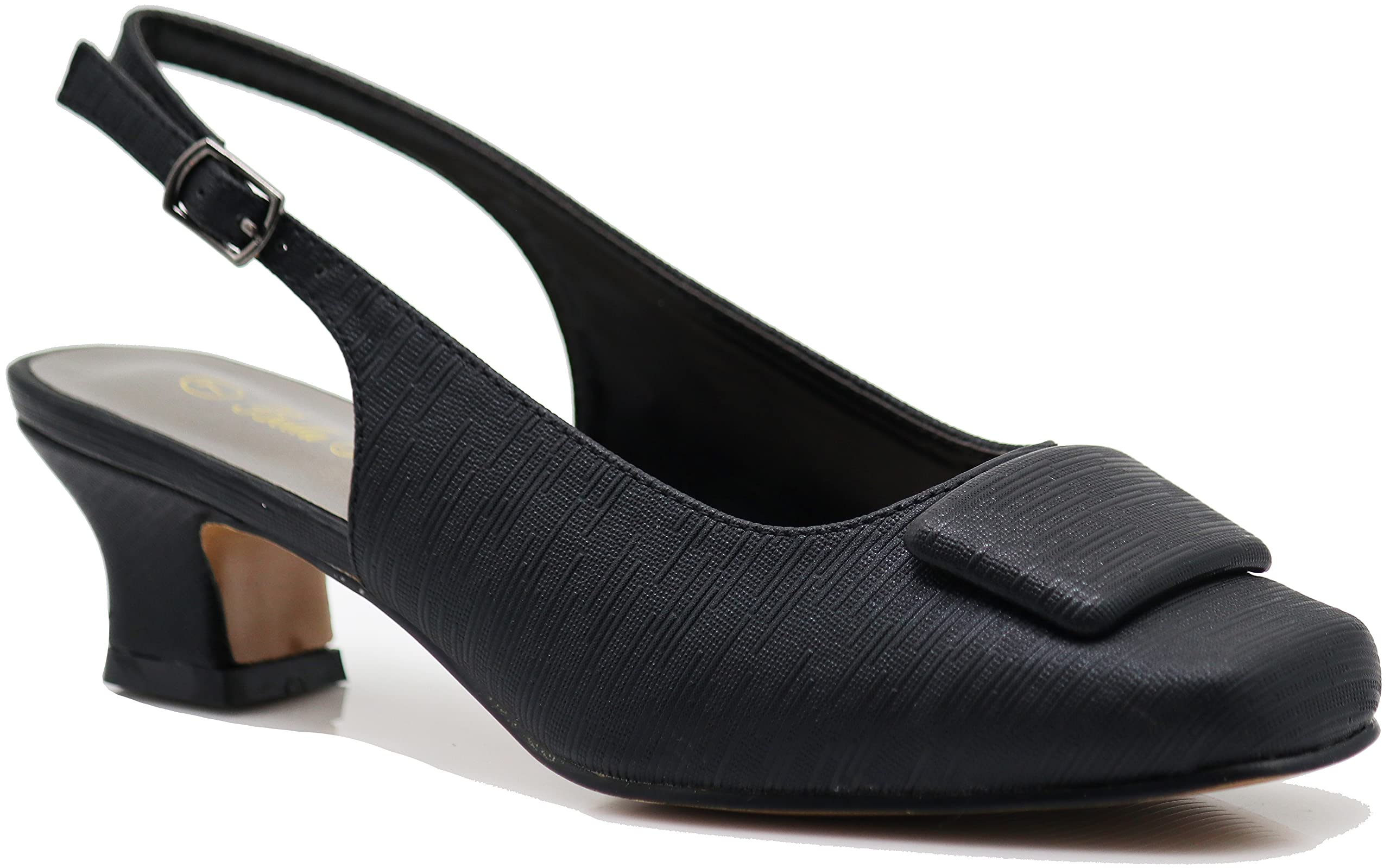 Enzo Romeo Antica02 Women's Wide Width Sling Back Low Heeled Pumps Sandals Shoes