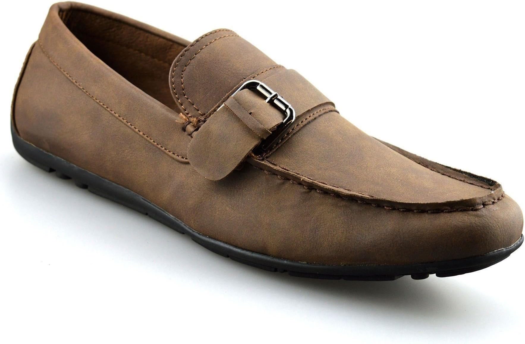 Mens New Slip On Casual Boat Deck Mocassin Designer Loafers Driving Shoes Size[UK 14,Brown]