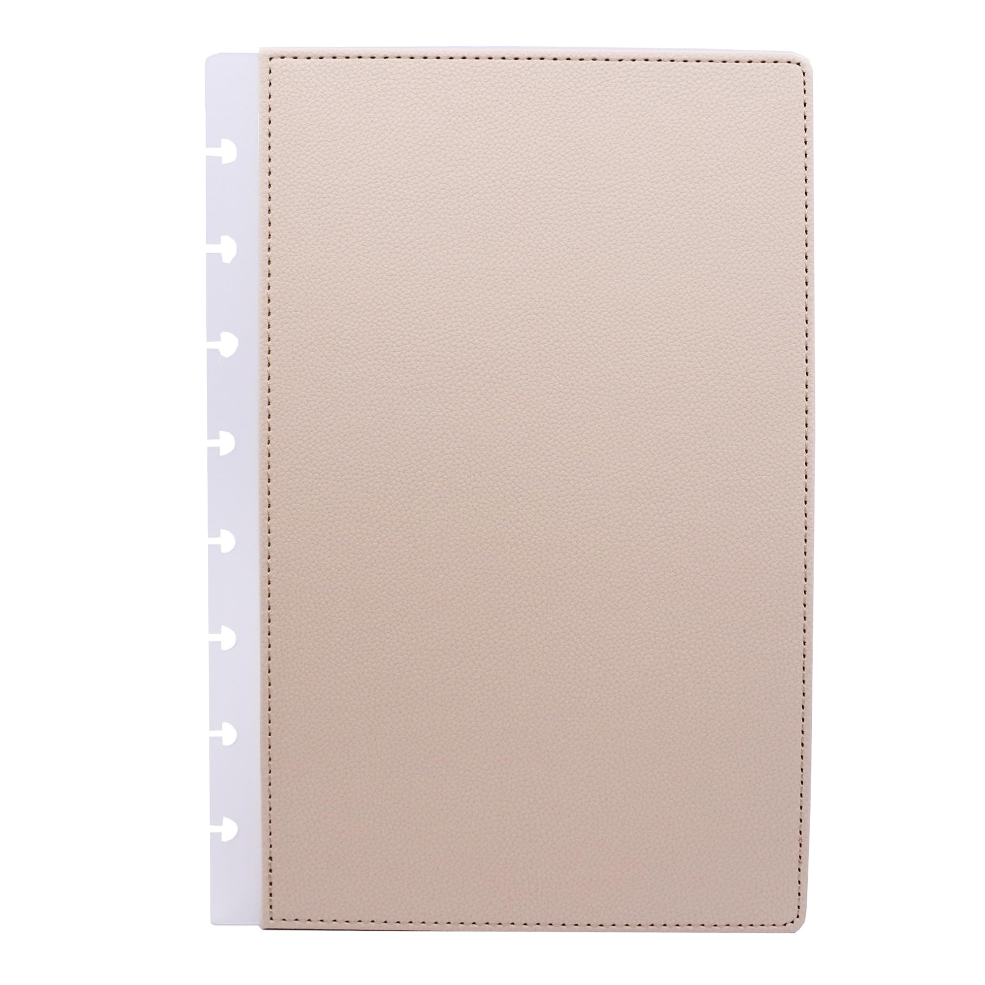 ITSYHPRO Junior Discbound Journal PU Leather Covers(1 Pair) Compatible with Circa Arc TUL and Happy Planner(Khaki,Junior)