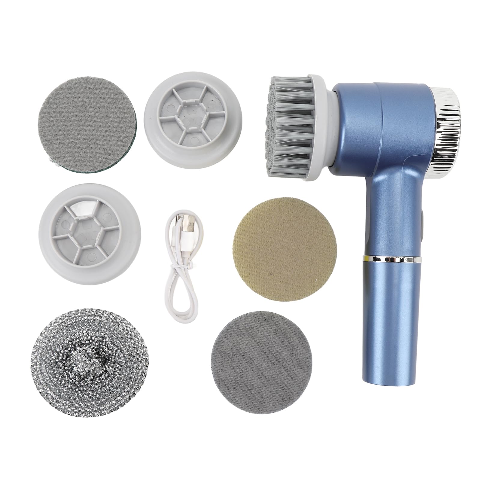 Brosse de nettoyage électrique étanche rechargeable avec 5 têtes