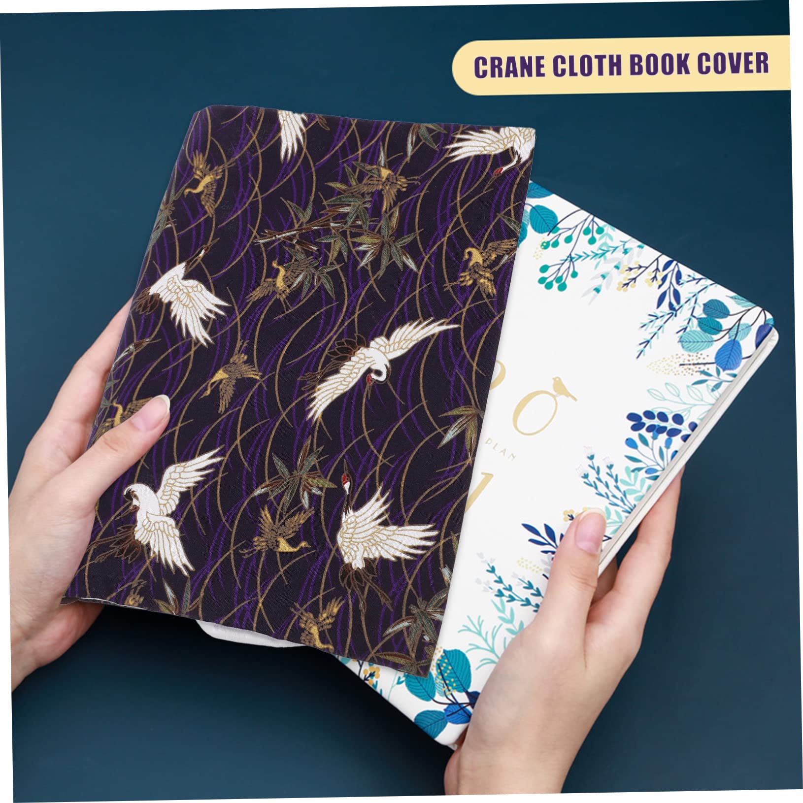 SEWACC 3piezas Cubierta De Libro Ajustable Para Estudiantes Protector De Libros Delicado y Decorativo Para Cuadernos y Textos Marino Diseño De Grulla