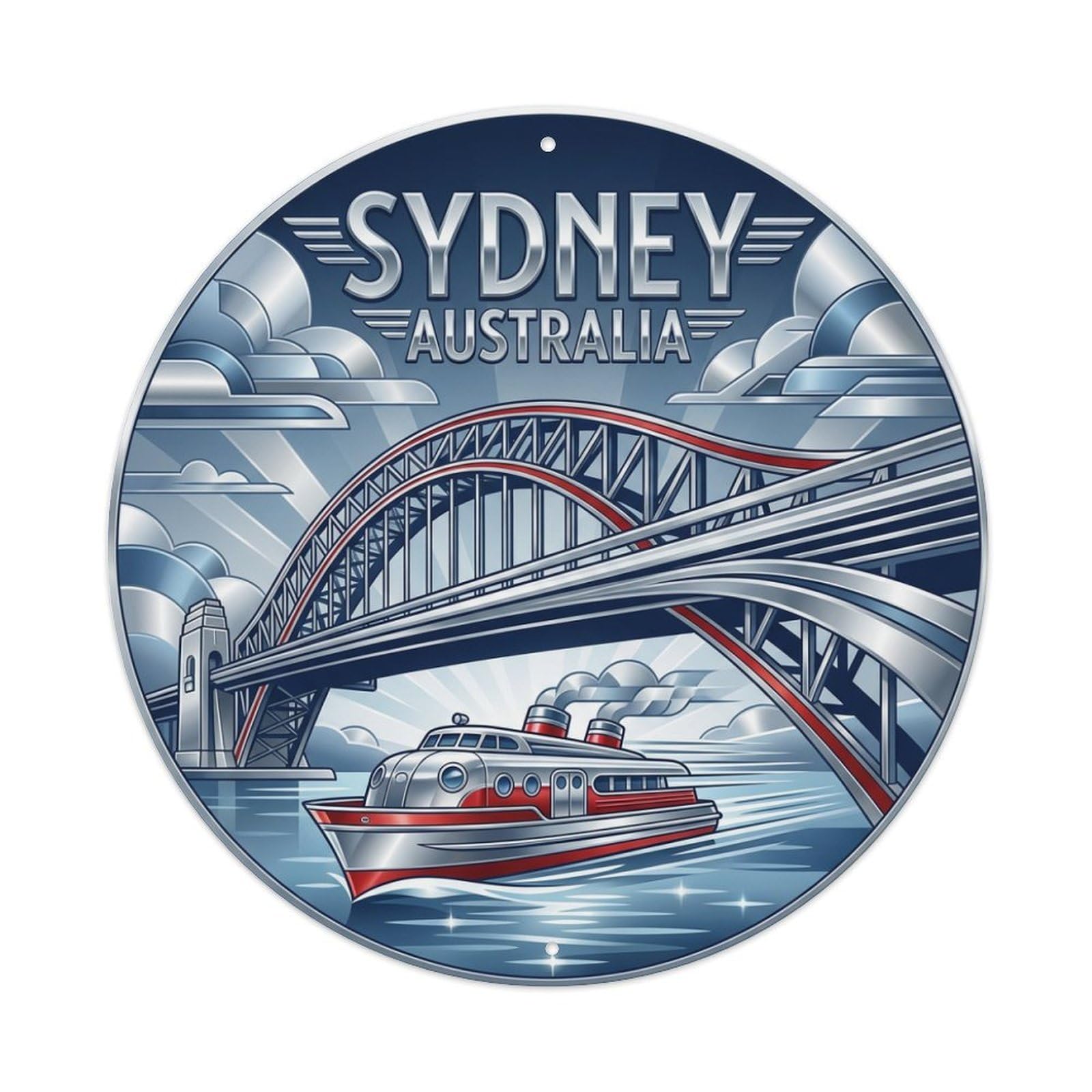 Este 8X8inch Style Vintage Travel Sydney Australia Majesty Metal Tin Sign