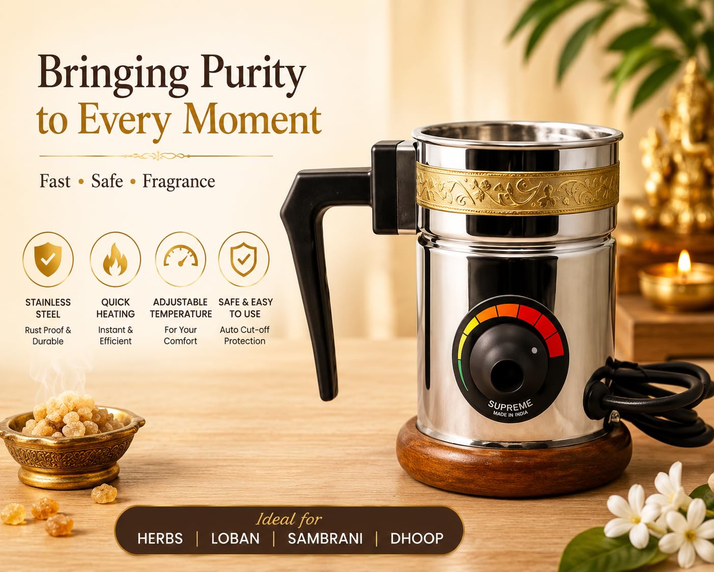 Electric Incense Burner with Thermostat - Heat Control -5 Electric Incense Burner with Thermostat - Heat Control -5