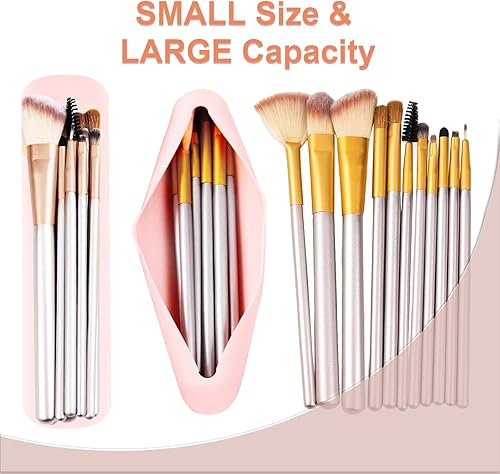 Miniatura 6 de Andenley Bolsa de brochas de maquillaje estuche de silicona para brochas de maquillaje soporte para brochas de cara sedosa impermeable soporte para