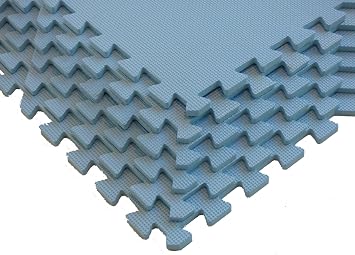 Interlocking Gym Floor Tiles 3/8 Inch EVA Foam Puzzle Mats for MMA & Home Gym, NonSlip Exercise & Play Mat Set, Tatami Textured by Square Brands