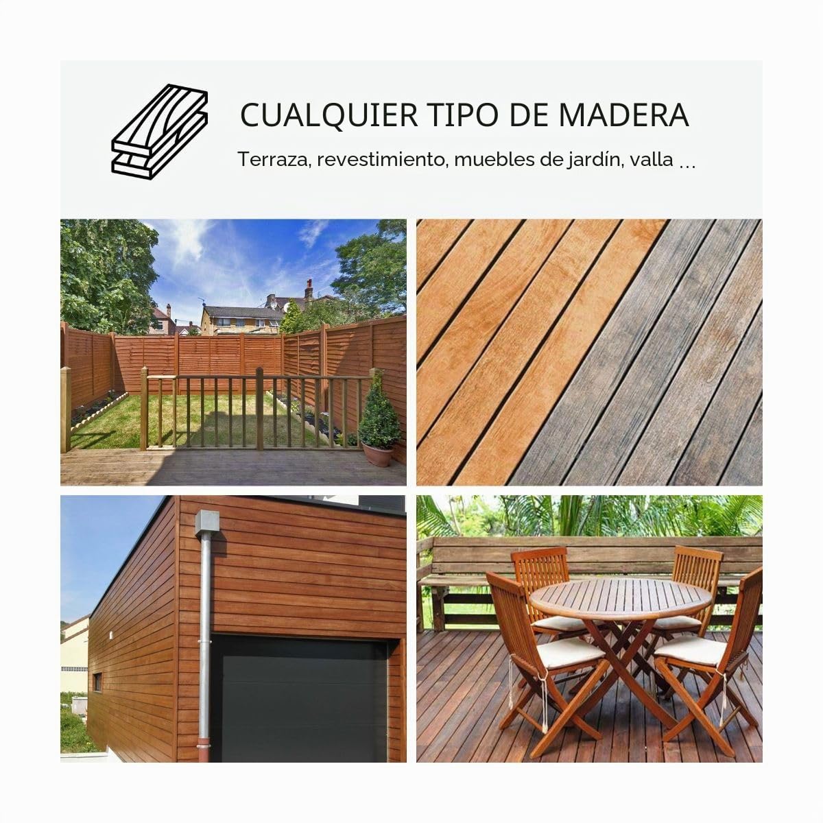 ARCANE INDUSTRIES Desgrisante para Madera - Desgrisante para terraza y Madera Exterior - ARCAWOOD Cleaner - 71-5 L | Revuelve el Color sin Lijar, sin Ácido Oxálico, Listo para Emplear, Madera, Tecca, Terraza - Arcane Industries