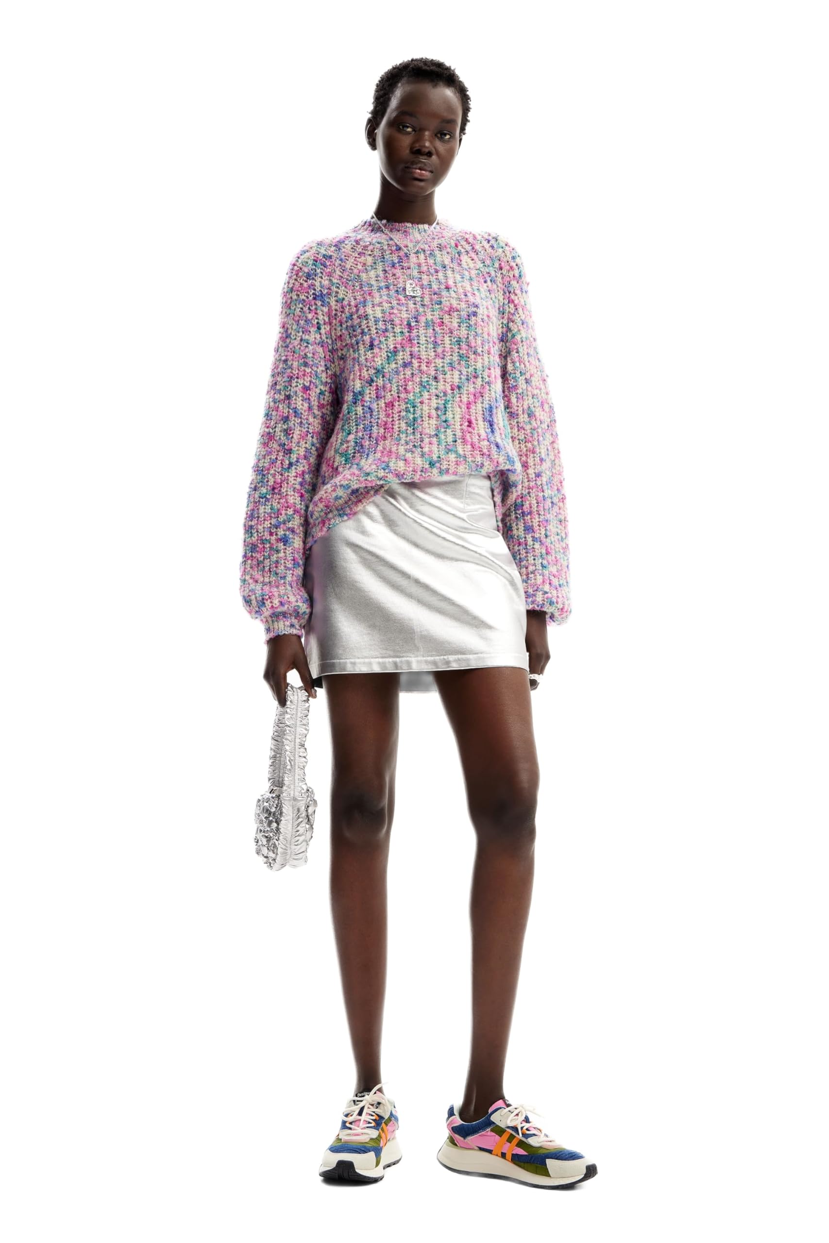 Desigual Damen Material Finishes Woman Flat Knit Thin Gauge Pullover Sweater, M Eu