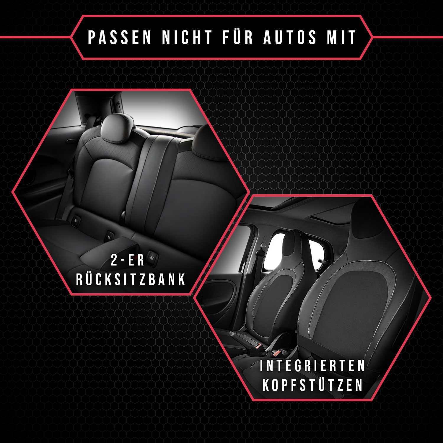 Autositzbezüge universal Auto Sitzbezüge kompatibel mit Dacia Logan Kunstleder Autoschonbezüge Blau Sitzauflage Vorne und Hinten
