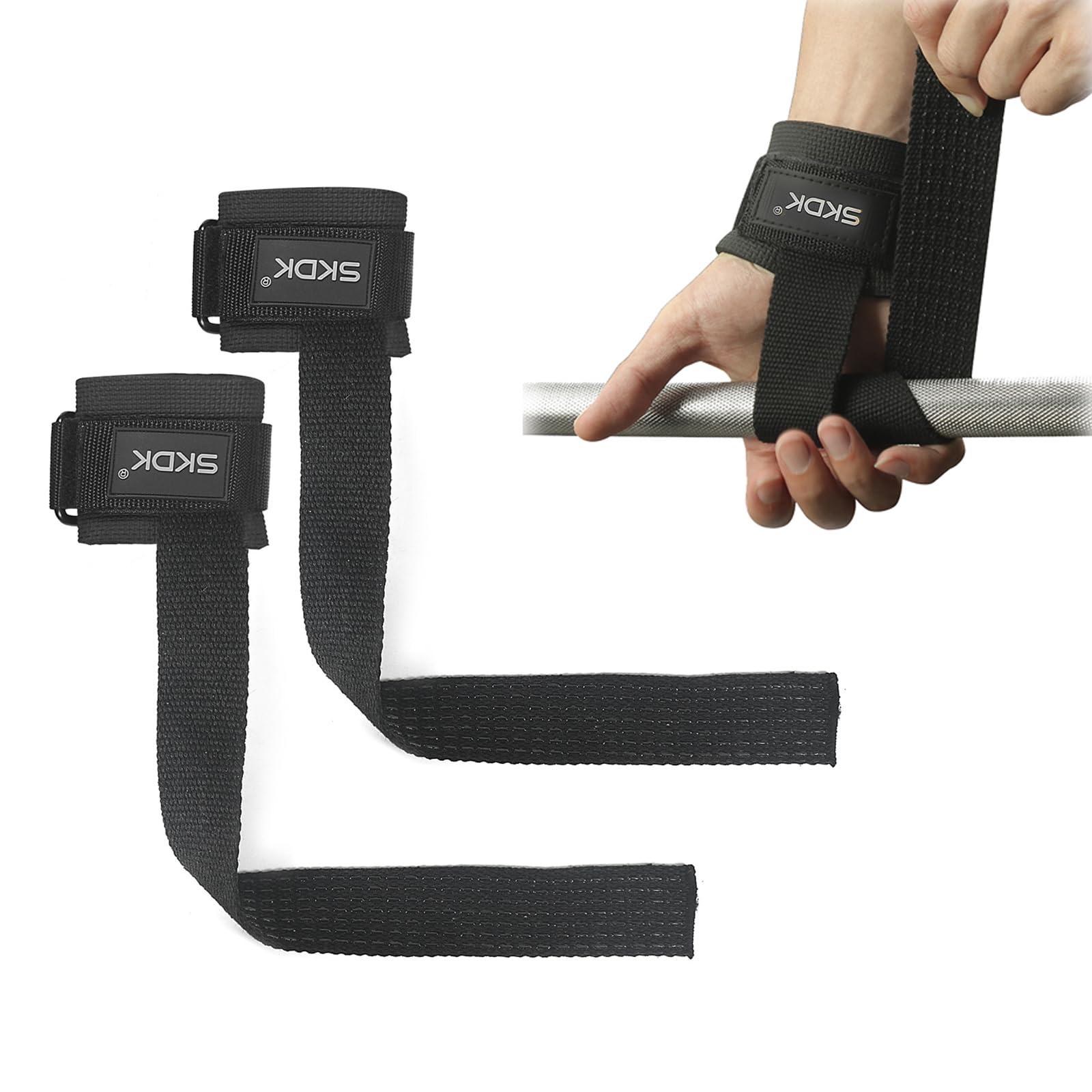 Yoerxing Premium Cotton Lifting Strap, Non-Slip&Extra Long Gym Strap with Padded Wrist Support for Exercise Weightlifting, Strength Training, Deadlifts and Crossfit, Includes Carrying Case