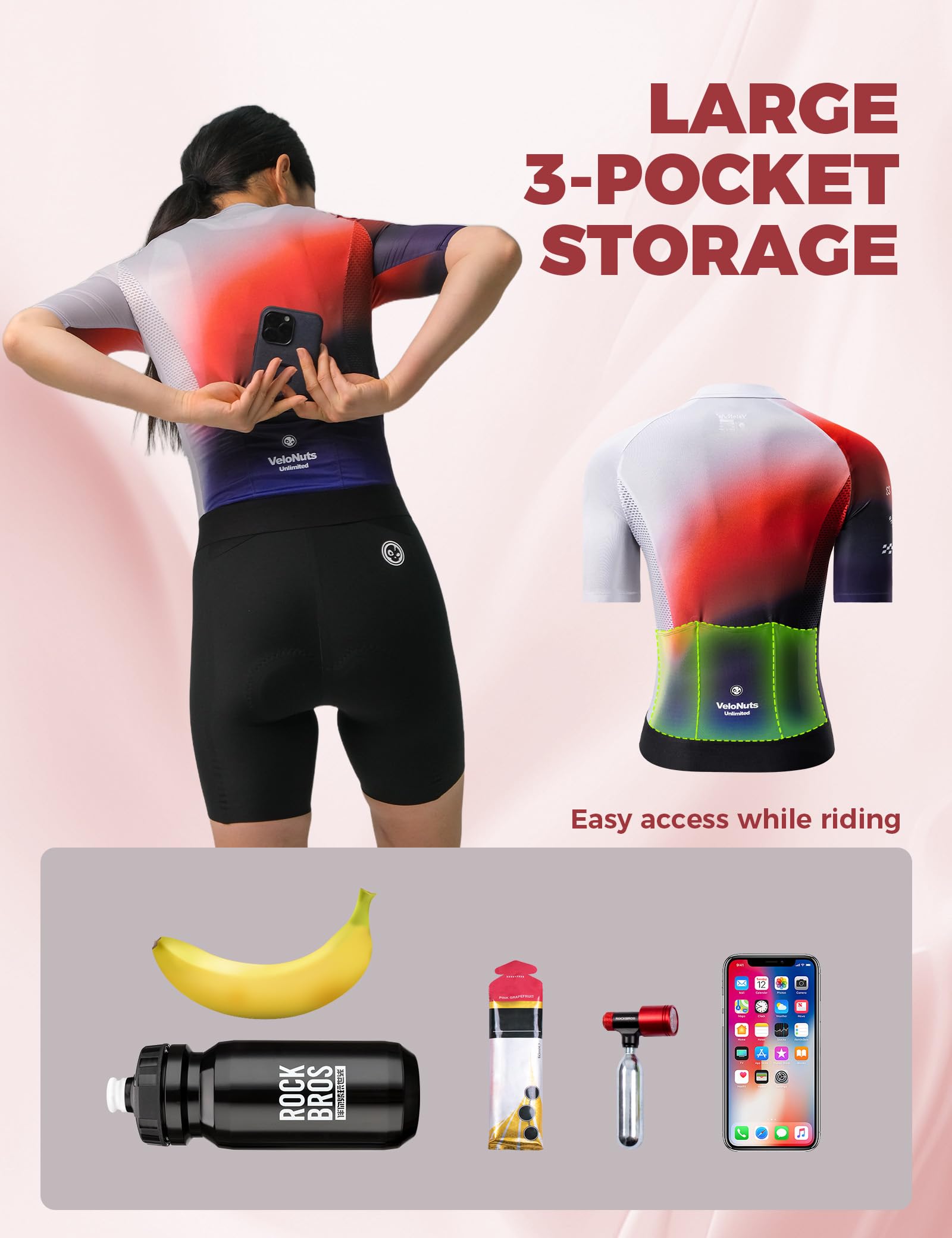 Radtrikot Damen Kurzarm Sommer Atmungsaktiv mit 3 Rückentaschen | Ultraleichtes Radtrikot mit Rückenmesh, YKK-Reißverschluss und Rutschfestem Silikonsaum für Rennrad, MTB und Alltag