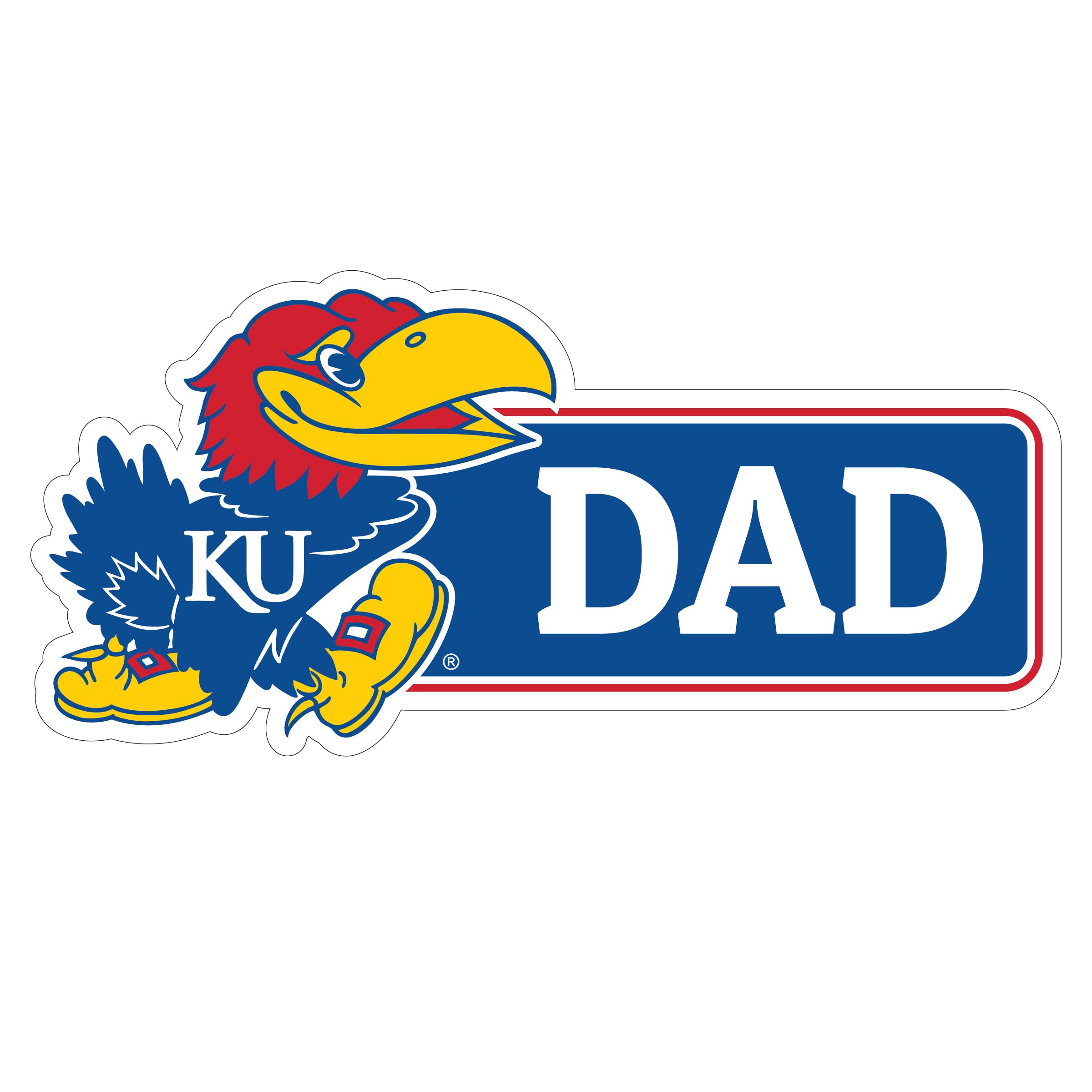 Kansas Jayhawks Proud Dad Die Cut Decal Officially Licensed Collegiate Product 4-Inches Wide