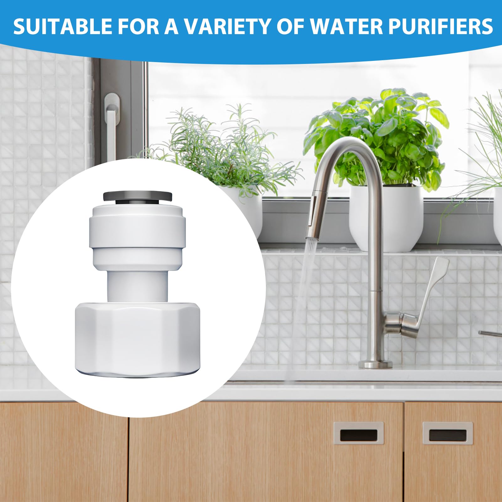Connettore Acqua Per Frigorifero 1/2" BSP Femmina X 3/8" Push Fit – Adattatore Raccordo Rapido In POM Per Filtri E Osmosi Inversa - 6