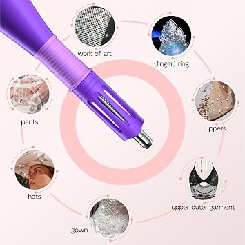 RCIDOS Hotfix Applicator, Rhinestones Self-Adhesive Set, Hotfix Rhinestones, Glitter Stones, Self-Adhesive with Tray Holder, 7 Applicator Tips for Fabric Craft