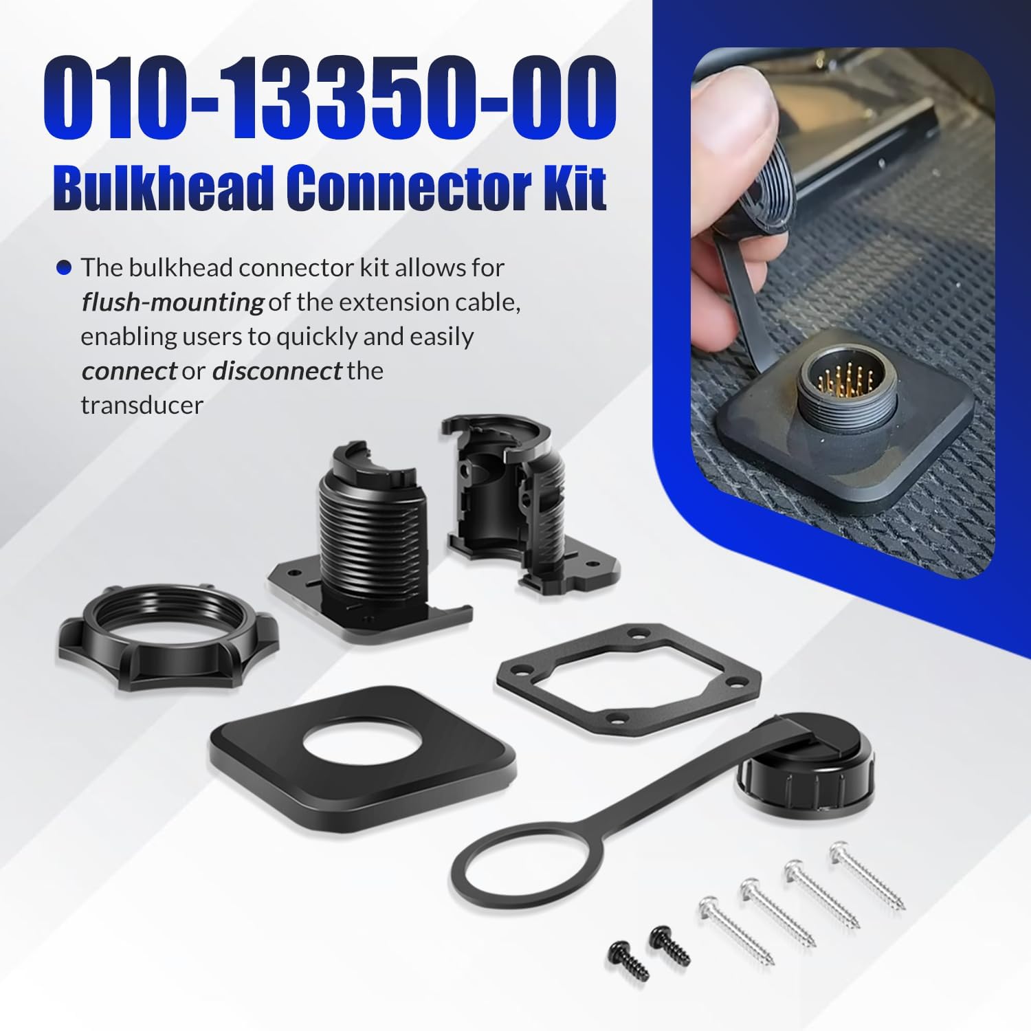 Bulkhead Connector Kit 010-13350-00 Replace for Garmin LiveScope Bulkhead Connector Kit, Quick Connect Disconnect, for LiveScope Plus LVS34 / XR LVS62 Transducers